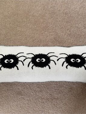 Black & White Spider Knit Pillow. NWT Halloween